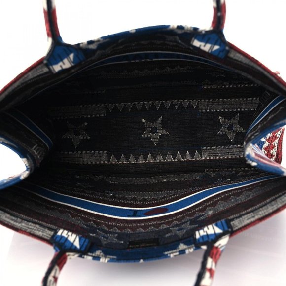 CHRISTIAN DIOR Canvas Embroidered Exclusive US Book Tote Red White Blue - Picture 7 of 12